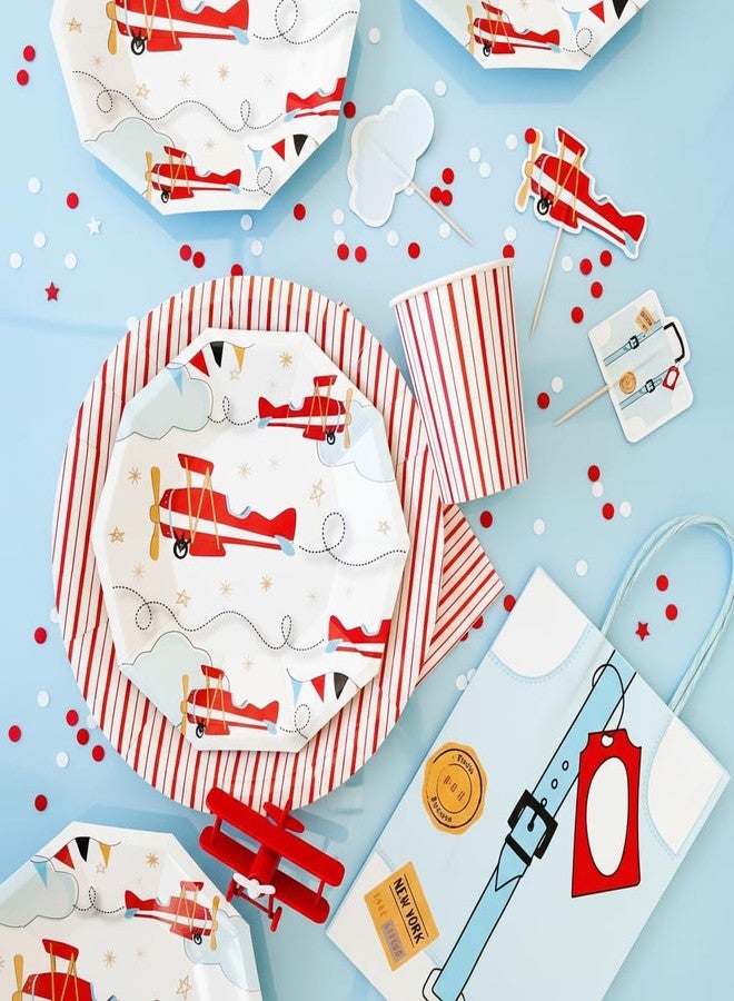 Pooka Airplane Cupcake Toppers (Set of 12) - Airplane Party Decorations for Kids | Transportation Birthday Supplies | Airplane Picks for Cupcakes, Treats & Cakes - Image 2